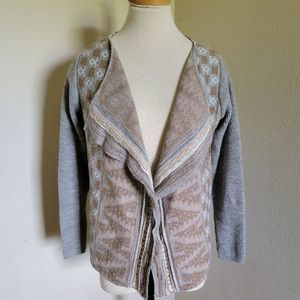 Sol Alpaca Ancient Print Open Cardigan NWT S